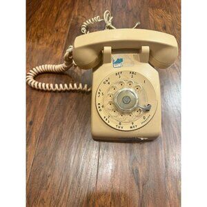 VTG 1963 Western Electric Bell System Beige Rotary Dial Telephone Phone UNTESTED